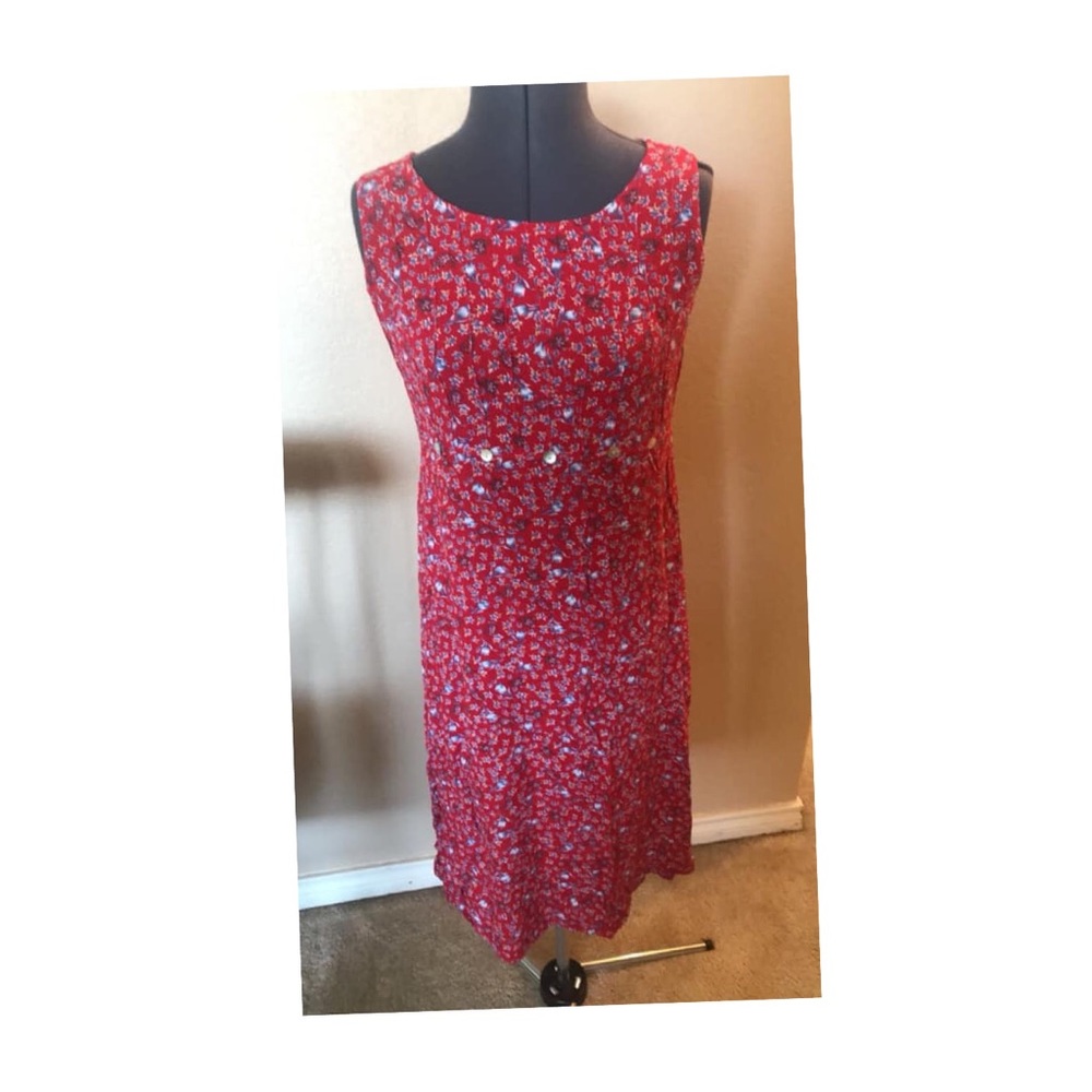 Red print dress
